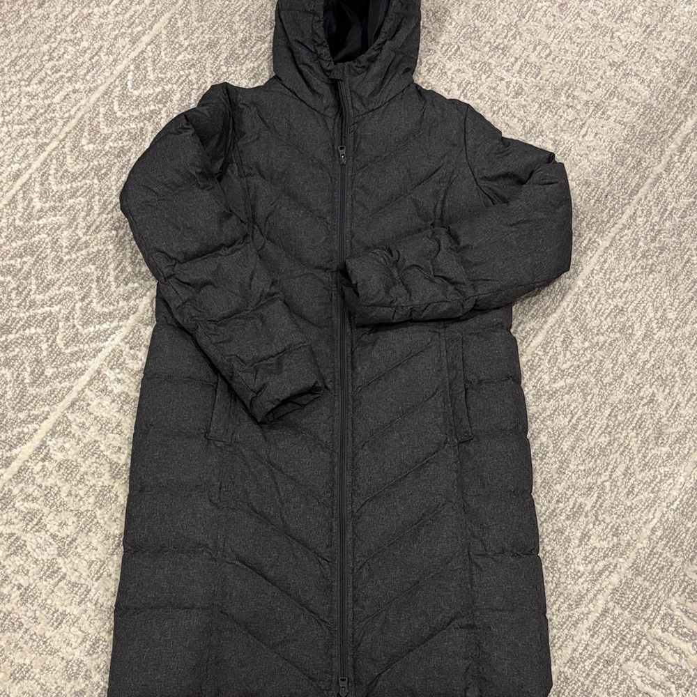 Lands' End Women's Charcoal Hooded Puffer Jacket